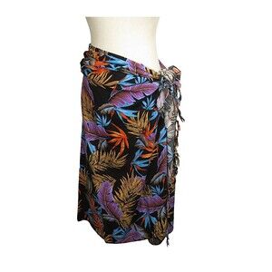Hibiscus Collection Floral Palm Hawaiian Print Sarong Swimsuit Cover Up ONE SIZE